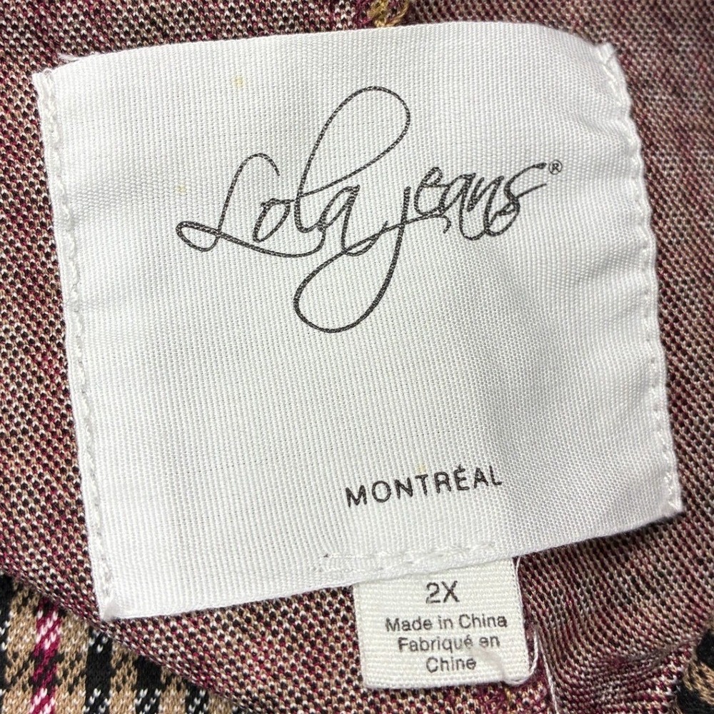 Lola Jeans Pink Houndstooth Plaid Knit Blazer - 2X- DarkAcademia Preppy - Picture 8 of 12